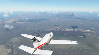 Readying to make a right turn at Cape Town Intl (FACT), South Africa. The Atlantic beyond.